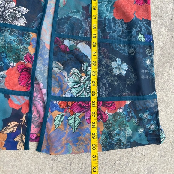 Soft Surroundings Multicolor Sheer Floral Kimono, Size PM - Picture 7 of 7